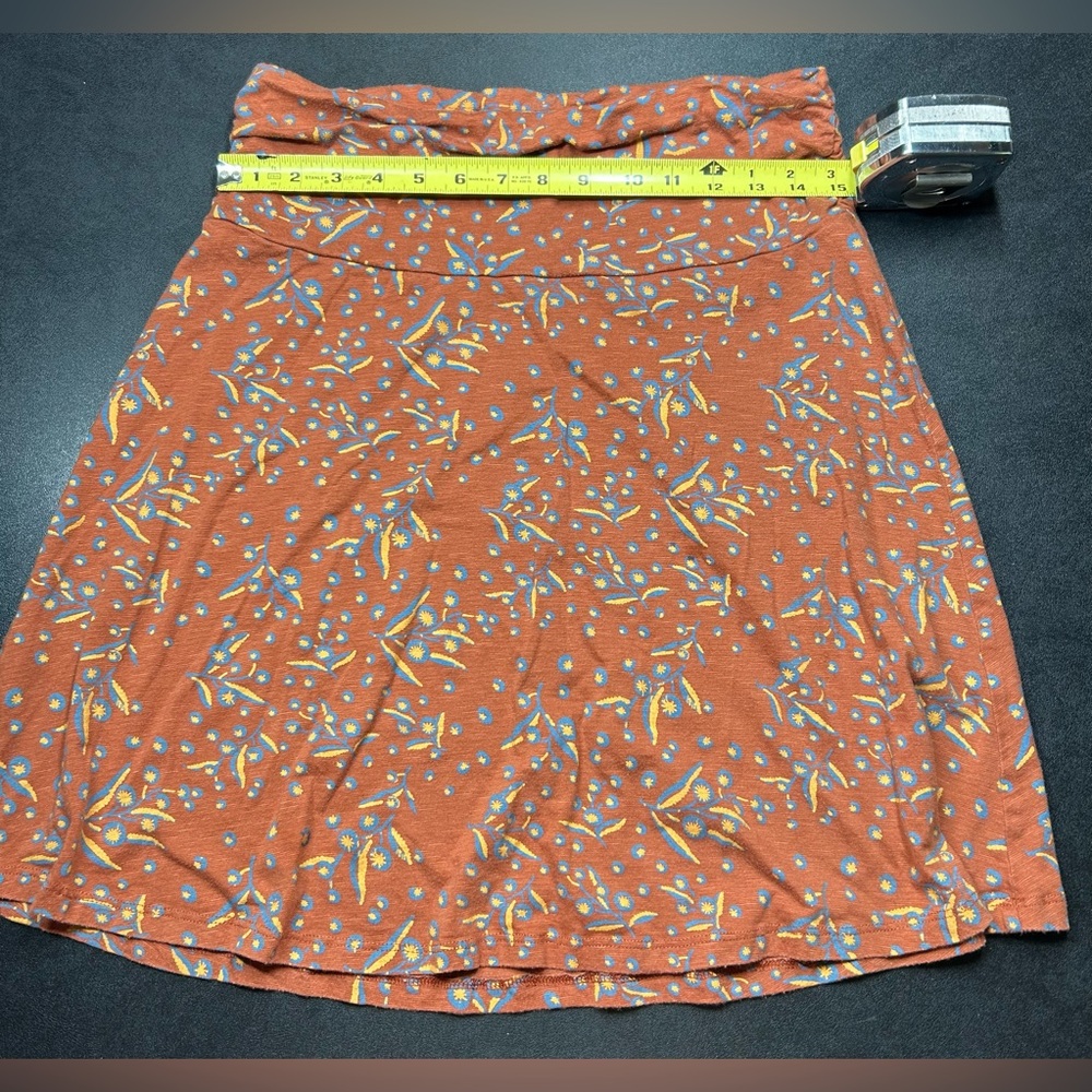 Toad&Co Size M Pull On Orange Organic Cotton Blend Chaka Skirt - Picture 5 of 5